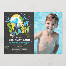Invitación de cumpleaños Splish Splash fiesta de g