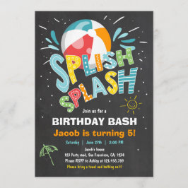 Invitación de cumpleaños Splish Splash fiesta de g