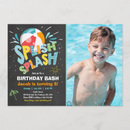 Invitación de cumpleaños Splish Splash fiesta de g