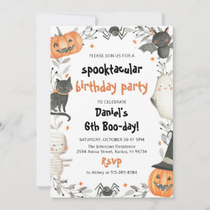 Invitación de cumpleaños Spooktacular Cute Hallowe