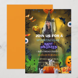 Invitación de cumpleaños Spooktacular de Halloween
