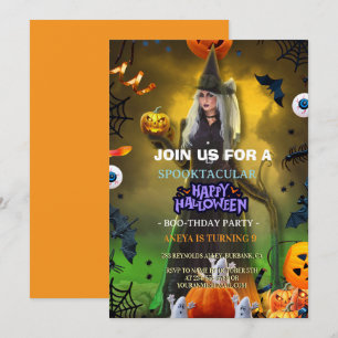 Invitación de cumpleaños Spooktacular de Halloween