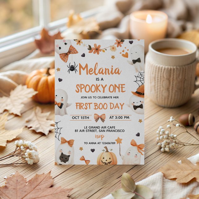 Invitación de cumpleaños Spooky One Cute Ghost 1st (Subido por el creador)