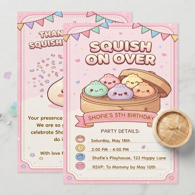 Invitación de cumpleaños Squish On Over (Subido por el creador)