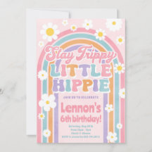 Invitación de cumpleaños "Stay Trippy Little Hippi