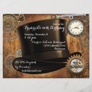 Invitación de cumpleaños Steampunk