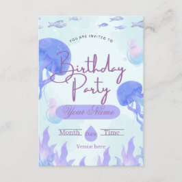 Invitación de cumpleaños submarina de medusas capr