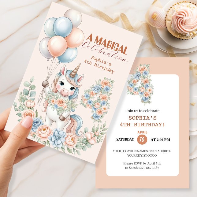 Invitación de cumpleaños Sueños de Unicornio (Subido por el creador)