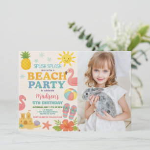 Invitación de cumpleaños Sunshine & Sea Beach para