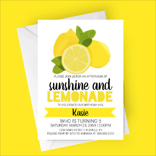 Invitación de cumpleaños Sunshine y Lemonade