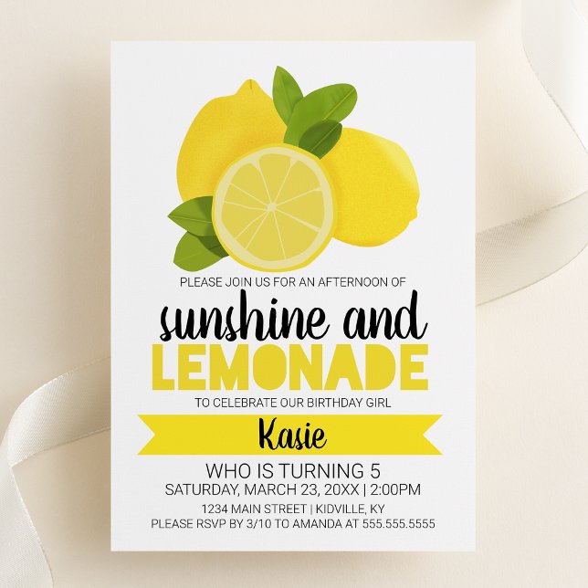 Invitación de cumpleaños Sunshine y Lemonade (Subido por el creador)
