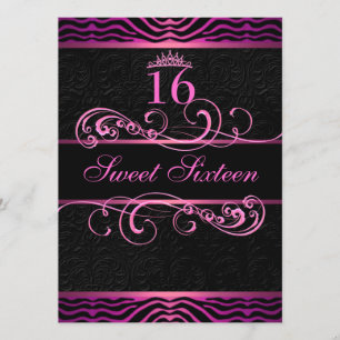 Invitación de cumpleaños Sweet16 con estampado de