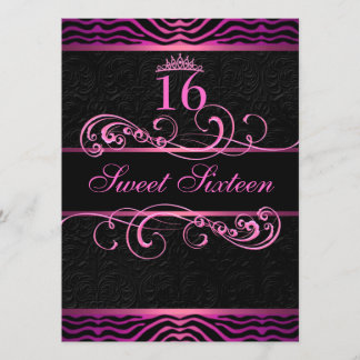 Invitación de cumpleaños Sweet16 con estampado de