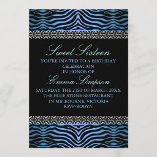 Invitación de cumpleaños Sweet16 con estampado de 