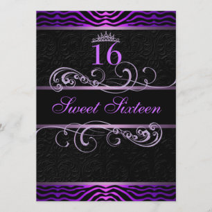 Invitación de cumpleaños Sweet16 con estampado de 