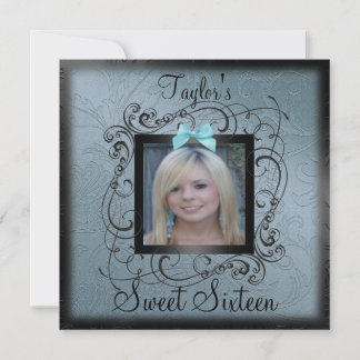 Invitación de cumpleaños Sweet16 con marco de foto