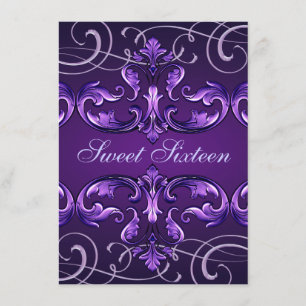 Invitación de cumpleaños Sweet16 Dark Purple Damas