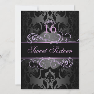 Invitación de cumpleaños Sweet16 de Damasco con Re