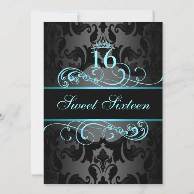 Invitación de cumpleaños Sweet16 de Damasco Torbel (Anverso)