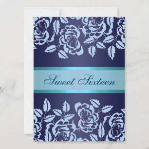 Invitación de cumpleaños Sweet16 Rosa Azul