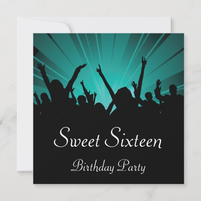 Invitación de cumpleaños Sweet 16 (Anverso)