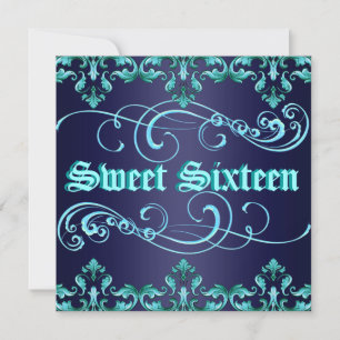 Invitación de cumpleaños Sweet 16 con estampado de