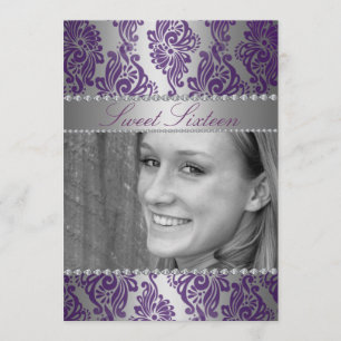 Invitación de cumpleaños Sweet 16 con estampado fl