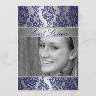 Invitación de cumpleaños Sweet 16 con estampado fl