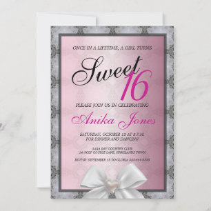 Invitación de cumpleaños Sweet 16 Elegant Sparkle