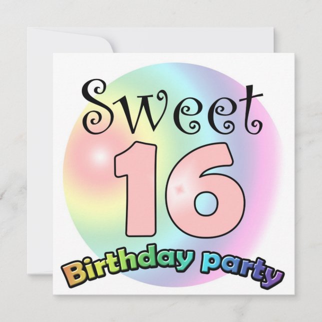 Invitación de cumpleaños Sweet 16 personalizada (Anverso)