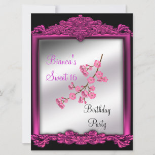 invitación de cumpleaños Sweet 16 rosa