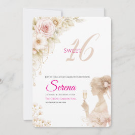 Invitación de cumpleaños Sweet 16 soñadora y suave