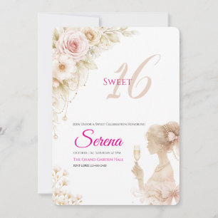 Invitación de cumpleaños Sweet 16 soñadora y suave