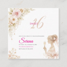 Invitación de cumpleaños Sweet 16 soñadora y suave