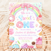 Invitación de cumpleaños Sweet One, Invitación de