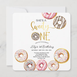 Invitación de cumpleaños Sweet One, niña cumple 1 
