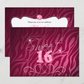Invitación de cumpleaños Sweet Sixteen con Brillo