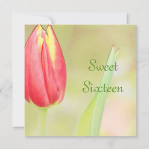 invitación de cumpleaños sweet sixteen de tulipán 
