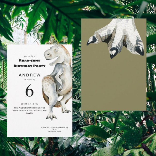 Invitación de cumpleaños T-Rex rugiente (Subido por el creador)