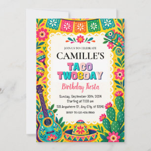 Invitación de cumpleaños Taco Twosday
