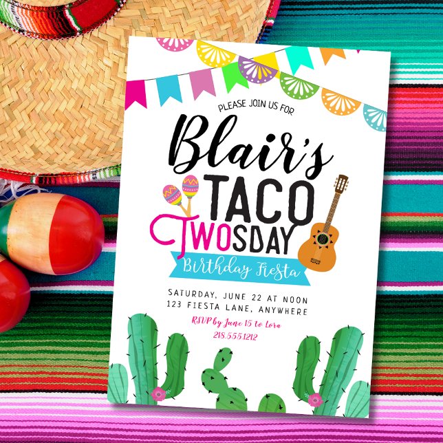 Invitación de cumpleaños Taco Twosday (Subido por el creador)