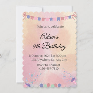 Invitación de cumpleaños - Tarjeta de Fiesta para 