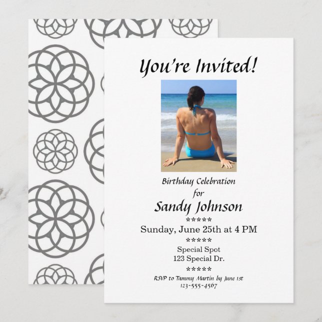 Invitación de Cumpleaños Te Invitamos Personalizad (Anverso / Reverso)
