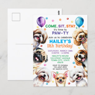 Invitación de cumpleaños tema de perro número 11