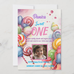 Invitación de cumpleaños Tema dulce de Candy Land