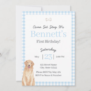 Invitación de cumpleaños tema perro 1er cumpleaños