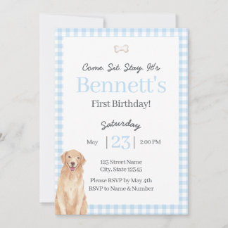 Invitación de cumpleaños tema perro 1er cumpleaños