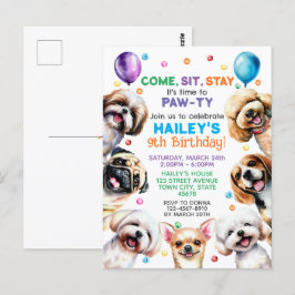 Invitación de cumpleaños tema perro 9 años