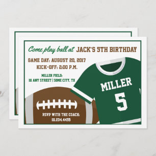 Invitación de cumpleaños temática al fútbol