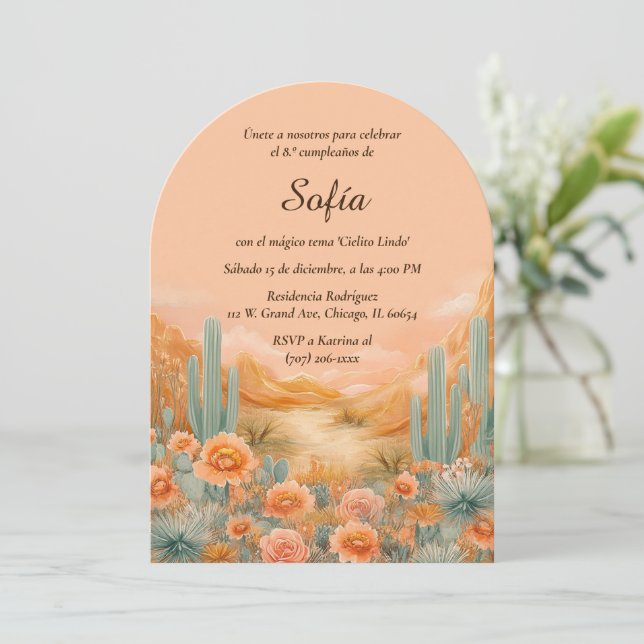 Invitación de cumpleaños temática cielito Lindo (Anverso de pie)